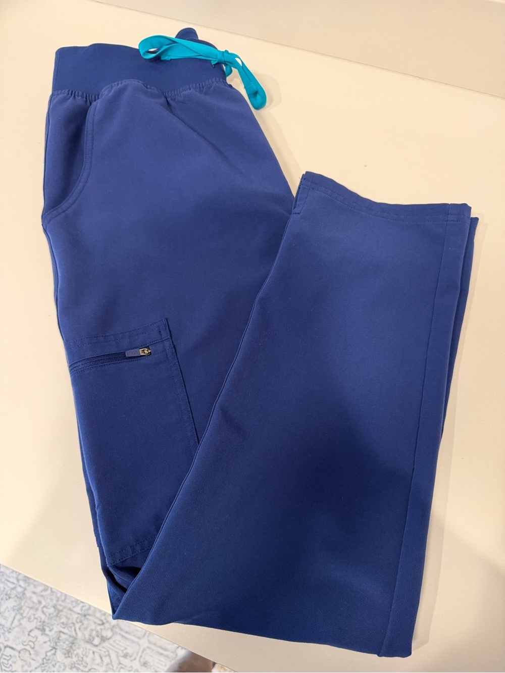 Figs Women's Yola High Rise Leg Scrub Pants in Sapphire Blue